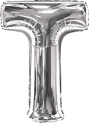 Convergram Mylar & Foil Silver Letter T 34″ Balloon
