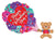 Convergram Mylar & Foil Valentine Bear With Balloon Bouquet 36″ Gellibean Balloon