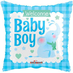 Convergram Welcome Baby Boy Cute Little Elephant 18" Foil Balloon