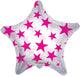 22" Clear Star Pink Star Pattern Balloon - Conver USA