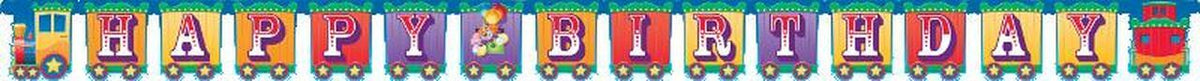 Creative Converting Circus Train Big Top Happy Birthday Banner