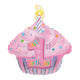 1st Birthday Girl Cupcake 22″ Balloon