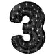 Black Sparkle Number 3 (Three) 38″ Balloon