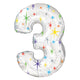 Multi-colored Sparkle Number 3 (Three) 38″ Balloon