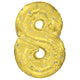 Number 8 - Gold Sparkle 38″ Balloon