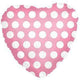 Pink with White Polka Dots Heart 17″ Balloon