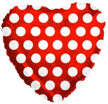 CTI Mylar & Foil Red Heart with White Polka Dots 18″ Foil Balloons