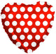 Red Heart with White Polka Dots 18″ Foil Balloons