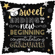 CTI Mylar & Foil Sweet Ending to a New Beginning Grad 17″ Balloon