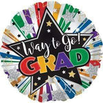 CTI Mylar & Foil Way To Go Grad Starburst 17″ Balloon