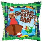 CTI Mylar & Foil World's Greatest Dad Fisherman Fishing 18″ Balloon