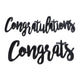 Congratulations Script Cake Topper Layon (12 piece set)