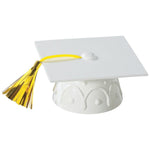 DecoPac Party Supplies Layon Grad Cap White Tassels