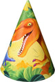 Dinosaur Cone Party Hats (8 Count) - Amscan