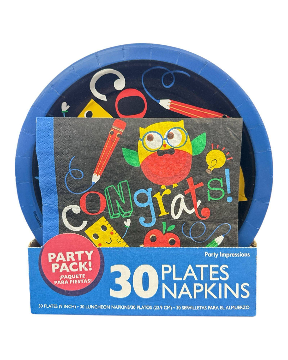 Plates & Napkins Set - Graduation Owl & Friends (30ct) - Amscan