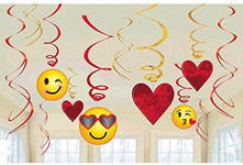 Emoji Hearts Valentine's Day Hanging Swirl Decorations by Amscan from Instaballoons