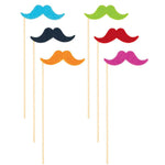 Fiesta Moustache on a Stick 6ct Photo Props - Amscan