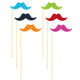 Fiesta Moustache on a Stick 6ct Photo Props - Amscan