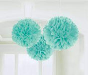 Fluffy Decorations - Robin's Egg Blue (3ct) - Amscan