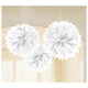 Fluffy Decorations - White (3ct) - Amscan