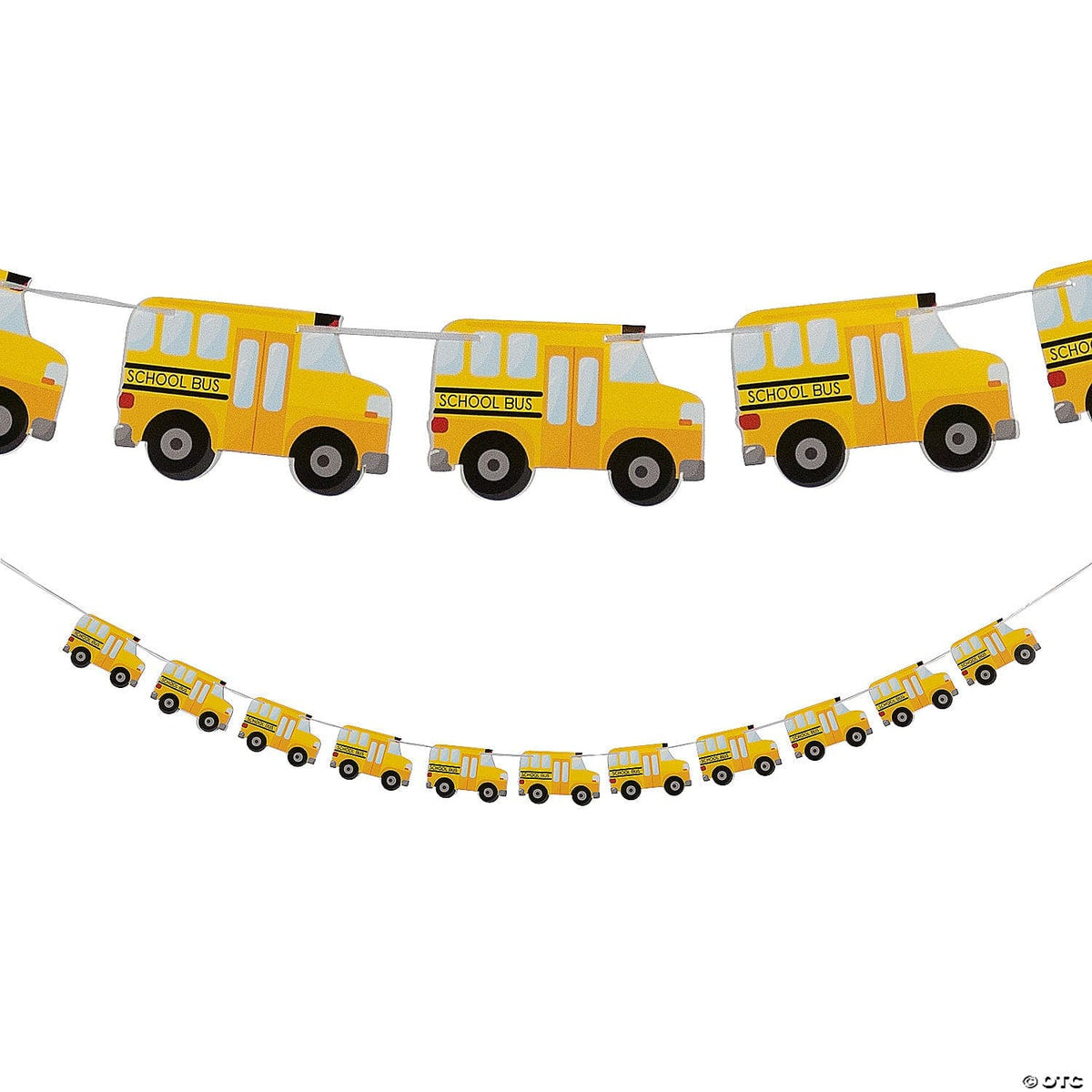 Fun Express Mylar & Foil School Bus Tissue Garland 9′ x 5″