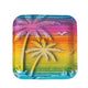 Beach Bum Square Plates 9″ (8 count)