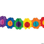 Fun Express Party Supplies Flower Tissue Garland 9 ft. x 7″