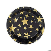 Fun Express Party Supplies Gold Star Square Plates 9″