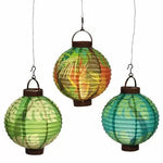 Fun Express Party Supplies Luau Leaf Light-Up Lanterns 8″ (3 count)