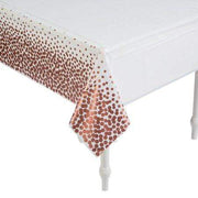 Fun Express White Rose Gold Table Cover