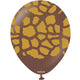 Giraffe Animal Print on Chocolate Brown 12″ Latex Balloons (25 count)