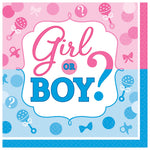 5" Beverage Napkins - Girl or Boy (16ct) - Amscan