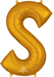 Gold Letter S 34″ Foil Balloon by Anagram from Instaballoons