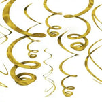 Gold Swirl Decoration 12pc - Amscan