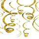 Gold Swirl Decoration 12pc - Amscan
