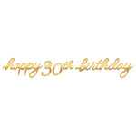 Golden Age Birthday 30th Letter Banner 12″  by Amscan from Instaballoons