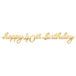 Golden Age Birthday 40th Letter Banner 12″ by Amscan from Instaballoons