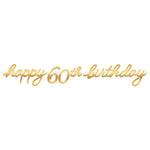 Golden Age Birthday 60th Letter Banner 12″ by Amscan from Instaballoons