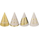 Golden Age Birthday Mini Foil Cone Hats (12 count)