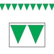 Green Pennant Banner 11″ x 12′ by Beistle from Instaballoons