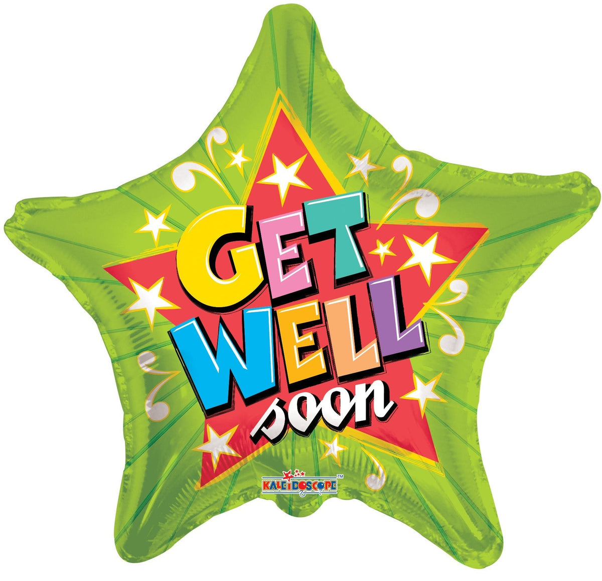 green PR Get Well Green Star 18″ Foil Balloons by Convergram from Instaballoons