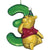 Hallmark Party Supplies Winnie the Pooh Number 3 Candle