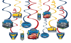 Hanging Swirl Decoration - Disney Cars 3 (12ct) - Amscan