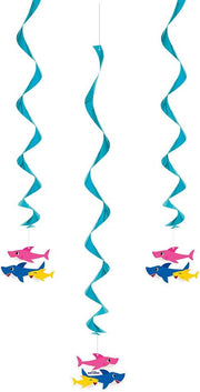 Hanging Swirl Decorations - Baby Shark (3ct) - Unique