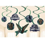 Hanging Swirl Decorations - Jurassic World Into the Wild (6ct)