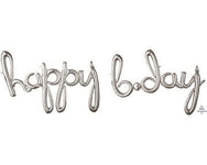 Happy B-Day Script - Silver - Anagram