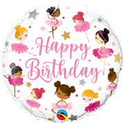Happy Birthday Ballerinas 18″ Foil Balloon by Qualatex from Instaballoons