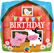 Happy Birthday Farm Barn 18″ Foil Balloon by Qualatex from Instaballoons