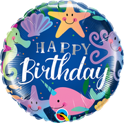 Happy Birthday Fun Under The Sea 18″ Foil Balloon by Qualatex from Instaballoons