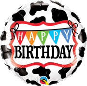 Happy Birthday Holstein Cow 18″ Foil Balloon by Qualatex from Instaballoons